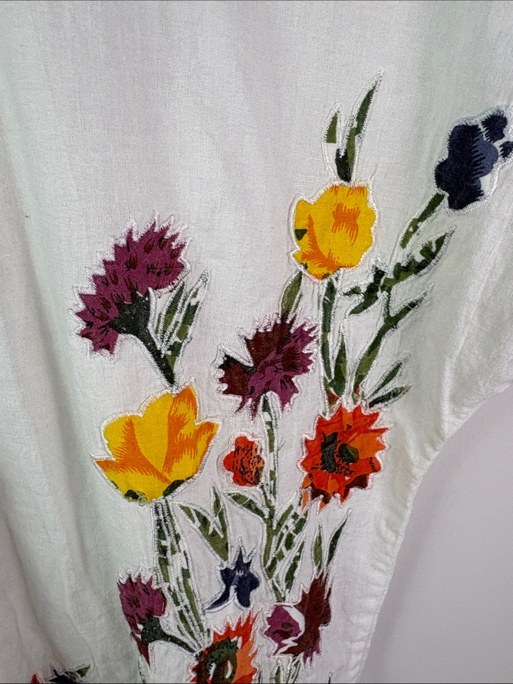 Vintage Jessica 100% cotton White Embroidered Floral Button-Front Midi size M/L - Picture 4 of 10